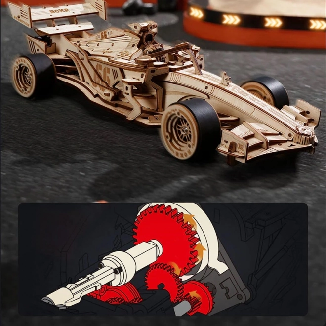 RoboTime 3D drewniana układanka Wyścigowy samochód