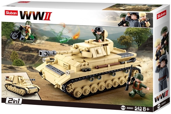 Sluban WWII M38-B0693 Duży niemiecki czołg 2w1