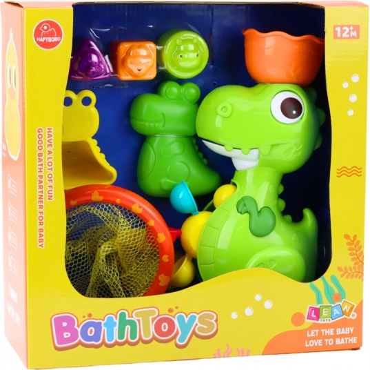 Zestaw zabawek kąpielowych Dino z młynkiem