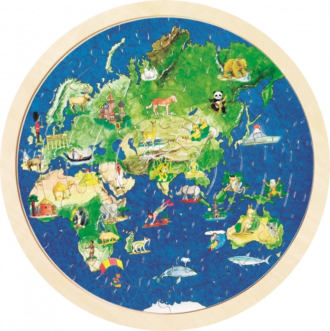 Dwustronna mapa świata puzzle