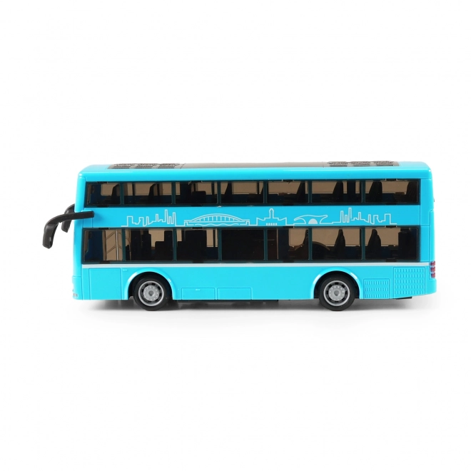 Dwupiętrowy autobus zabawka niebieski 20 cm