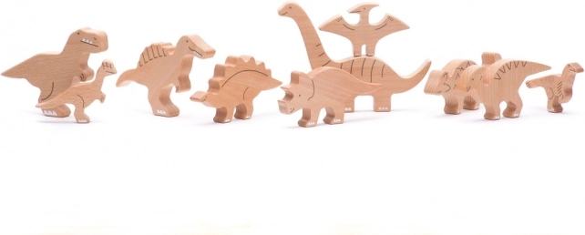 Zestaw drewnianych dinozaurów Bajo 10 szt.