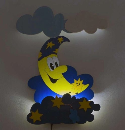 Przytulne nocne światło z księżycem