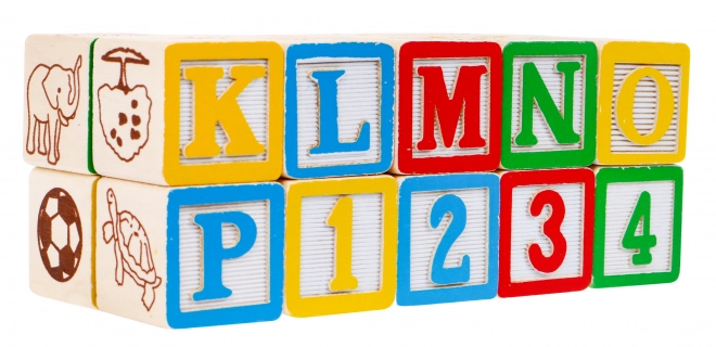 Drewniana ciężarówka z przyczepą i klockami dla dzieci 2+ Edukacyjna zabawka + klocki z literami i cyframi