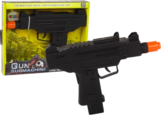 Dziecięcy czarny pistolet z dźwiękiem i wibracjami