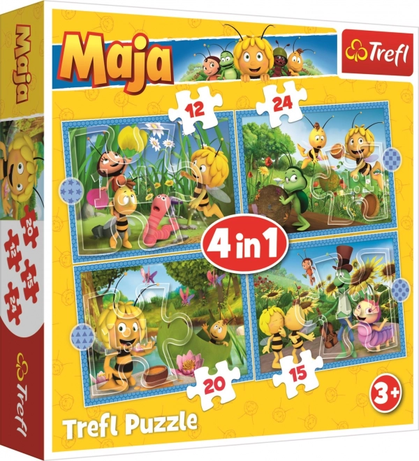 TREFL Puzzle Pszczółka Maja: Przygody 4w1 (12,15,20,24 elementów)