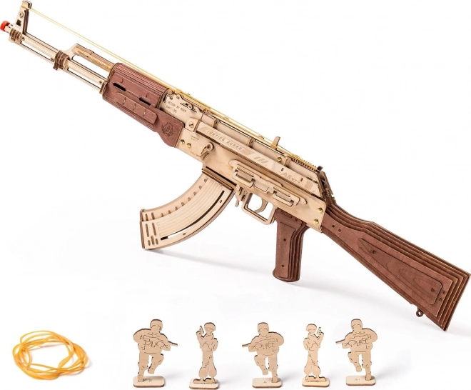 RoboTime 3D Drewniane mechaniczne puzzle Karabin szturmowy AK-47