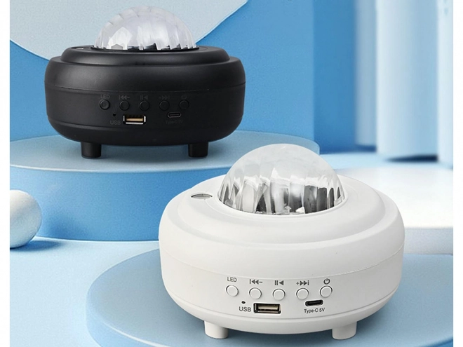Nocny projektor świetlny aurora z głośnikiem bluetooth