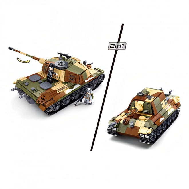 Sluban Bitwa o Budapest M38-B0980 Niemiecki ciężki czołg Tiger II 2 w 1