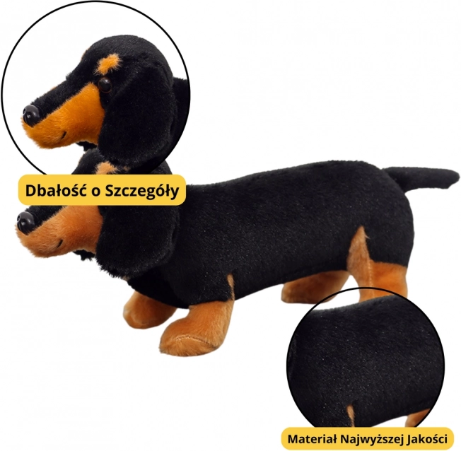 Pluszowy przytulak jamnik czarny 25 cm