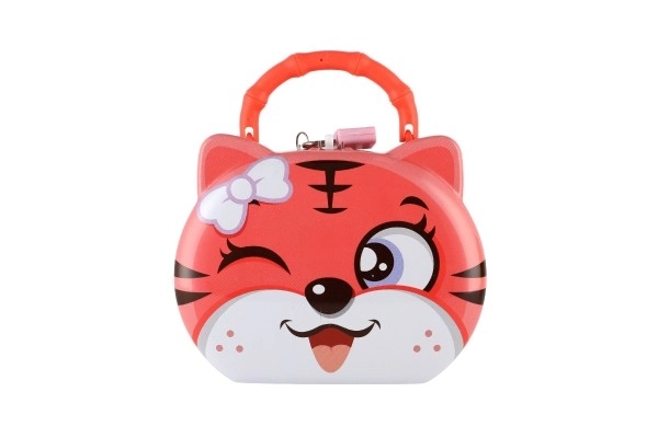 Skarbonka kot/puszka kotek z zamkiem 14x12cm 3 kolory w plastikowym pudełku