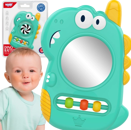 WOOPIE dziecięcy sensoryczny gryzak z lusterkiem Dino