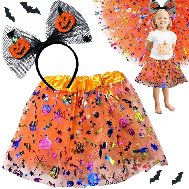 Halloweenowy kostium z opaską i tiulową spódniczką