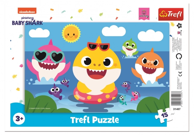 TREFL Puzzle Baby Shark: Wesołe rekiny 15 elementów