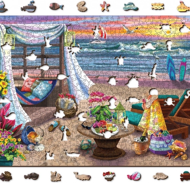 Drewniane puzzle Letni czas WOODEN CITY, 505 elementów