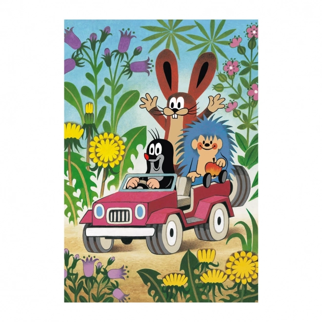 Puzzle 2w1 Krecik się cieszy - 2 x 48 elementów