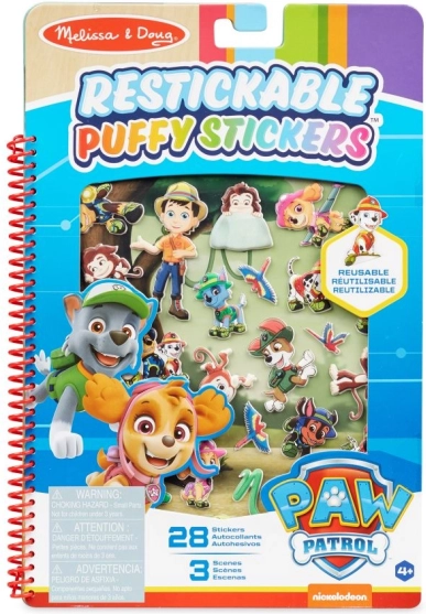 Wielokrotnie przyklejane 3D naklejki PAW PATROL – dżungla, MELISSA & DOUG