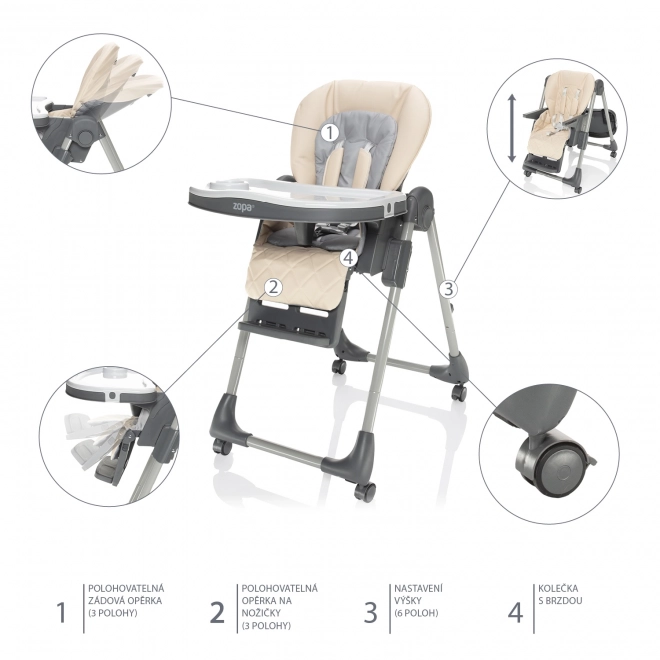 Dziecięce krzesełko Monti 2, Diamond Beige