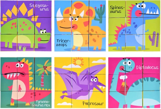Edukacyjne puzzle z dinozaurami