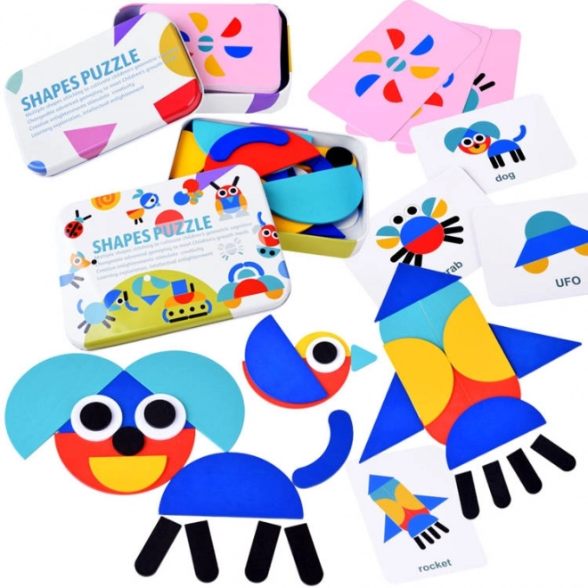 Drewniana układanka Montessori Tangram