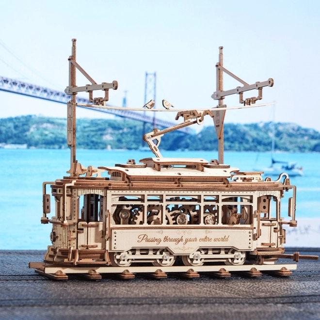 RoboTime 3D drewniane mechaniczne puzzle Tramwaj