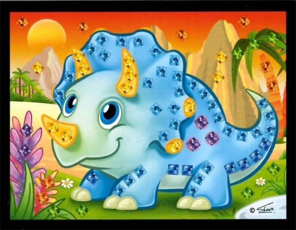 Mozaika obrazek mini dinozaur błyszczący 10x12cm mix rodzajów