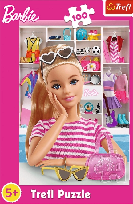 Puzzle 100 elementów Poznaj Barbie