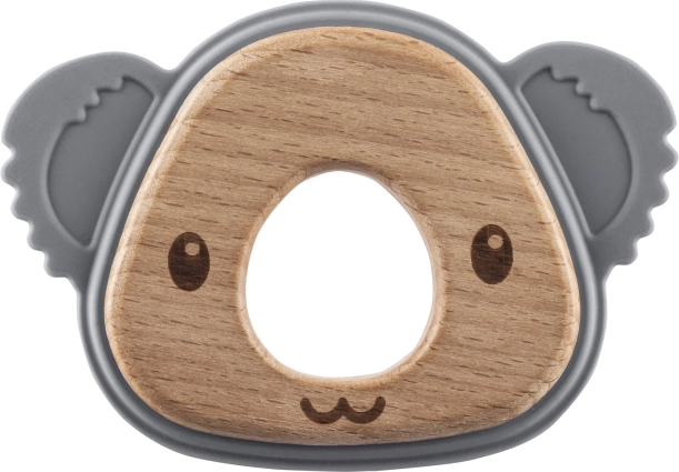 Silikonowy drewniany gryzak Koala, Dove Grey