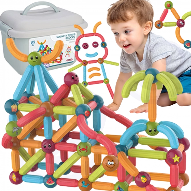 WOOPIE Magnetyczne edukacyjne klocki 128 szt.