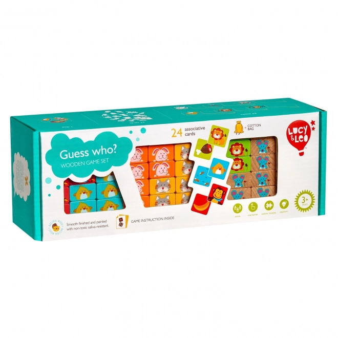 Lucy & Leo „Zgadnij, kto“ - dziecięca drewniana gra Jenga