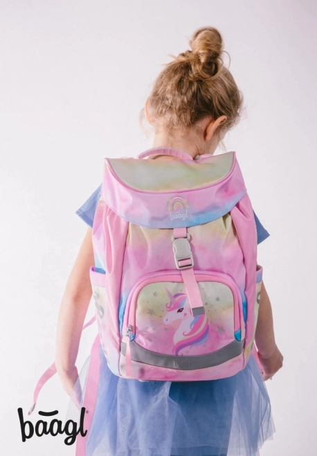 BAAGL Zaklęty plecak szkolny Airy Rainbow Unicorn