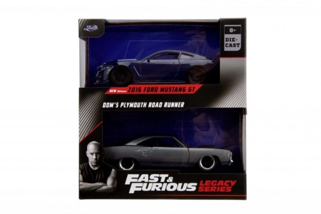 Zestaw 2 modele samochodów Ford Mustang GT350 i Plymouth Road Runner z serii Szybcy i Wściekli