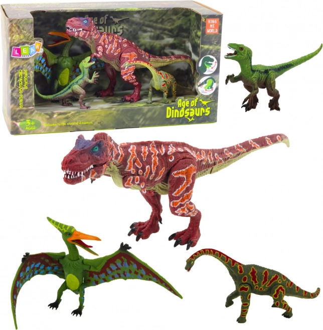 Zestaw figurek dinozaurów z ruchomymi elementami 4 szt.