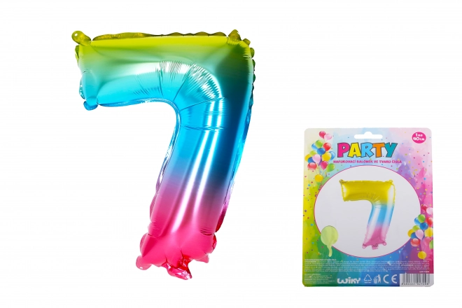 Balon dmuchany liczba 7 tęczowy