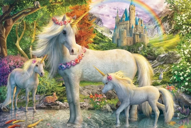 Puzzle Jednorożec z młodymi 200 kawałków