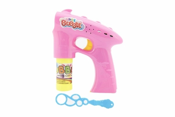 Pistolet na bańki mydlane plastikowy 13 cm + 1 wkład na baterie
