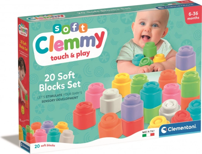 CLEMENTONI Miękkie Clemmy Zestaw 20 miękkich klocków