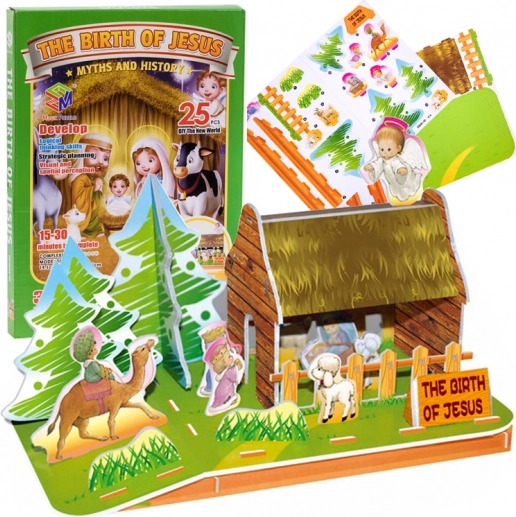 Puzzle 3D szopka betlejemska, 25 elementów