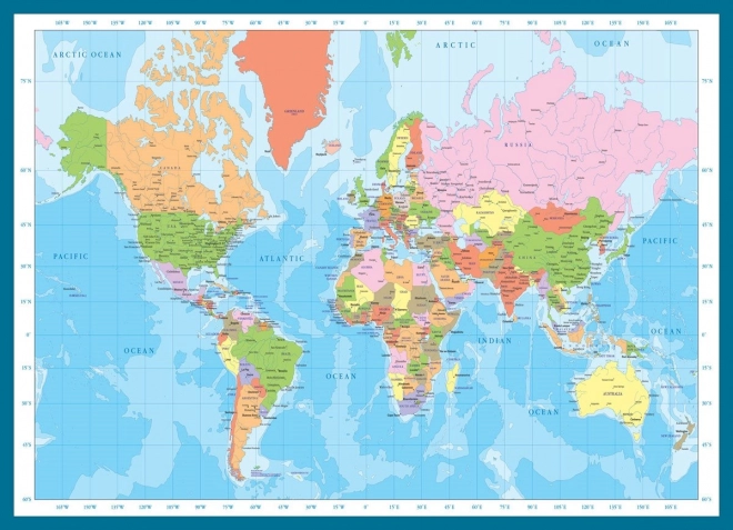 Puzzle mapa świata – 1000 elementów EUROGRAPHICS