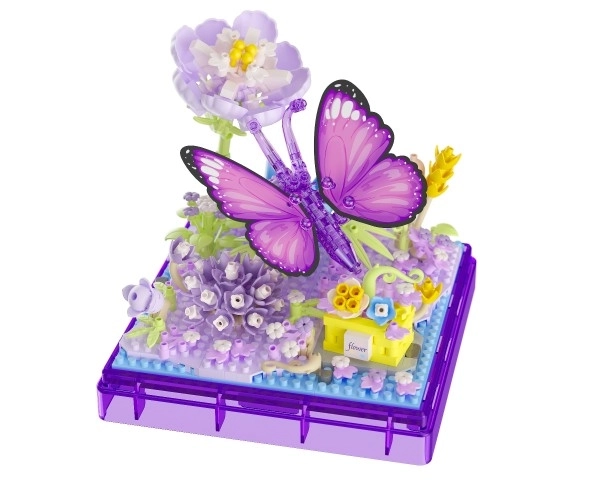 Zestaw do budowy mini KOCO Motylek plastik 471 szt. w pudełku 11x12x11cm
