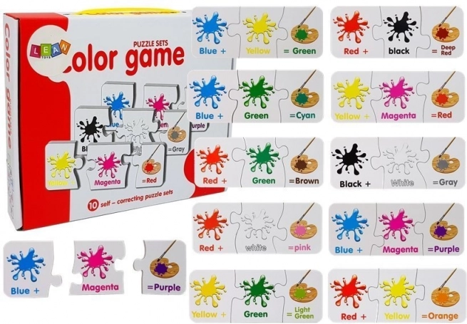 Edukacyjne puzzle kolory po angielsku – 10 kombinacji