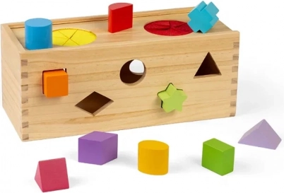 Bigjigs Toys Drewniane tajemnicze pudełko do wkładania i sortowania kształtów