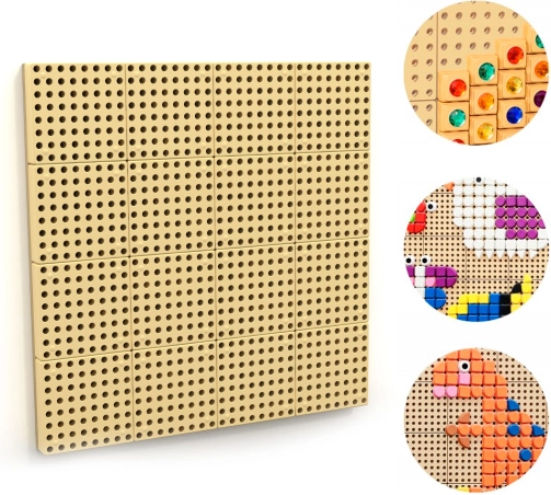 Masterkidz ścienna edukacyjna tablica STEM z panelem montażowym 80 × 80 cm