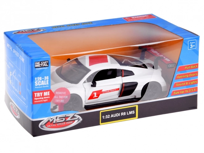 Metalowy model sportowego samochodu Audi R8 LMS w skali 1:32