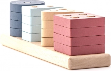 Cubika Pastel sortowanie kształtów V – drewniana układanka 17 elementów