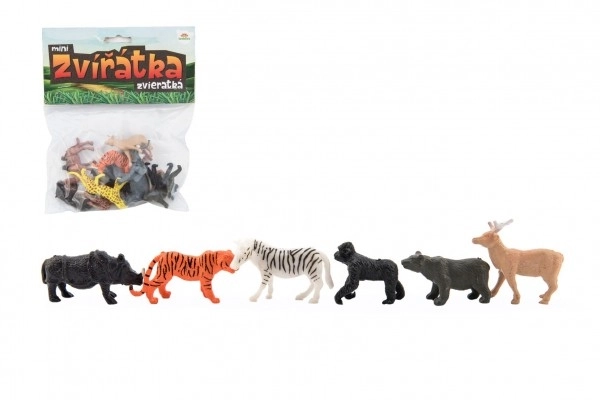 Mini zwierzątka safari ZOO plastik 5-6cm 12 sztuk w woreczku
