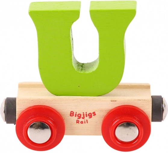 Bigjigs Rail drewniany wagonik z literą U
