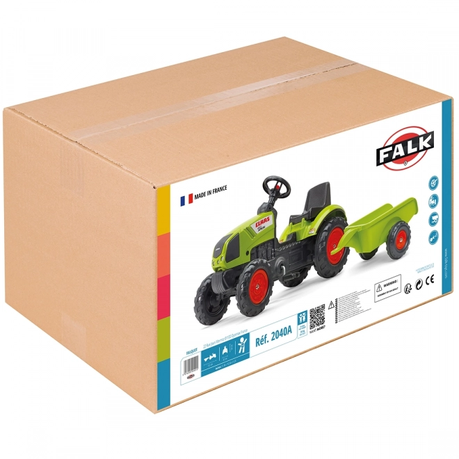 Traktor na pedały Claas Arion 410 z przyczepką zielony