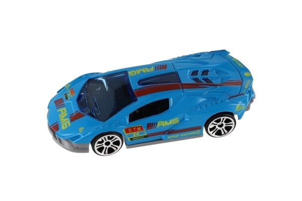Auto sportowe 6szt. metal/plastik 8cm na wolny bieg w pudełku 10,5x27,5x4cm