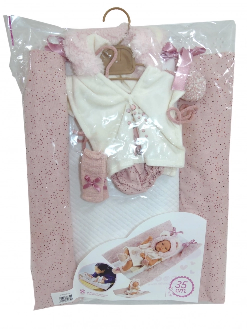Llorens M635-44 strój dla lalki niemowlaka NOWO NARODZONY rozmiar 35-36 cm